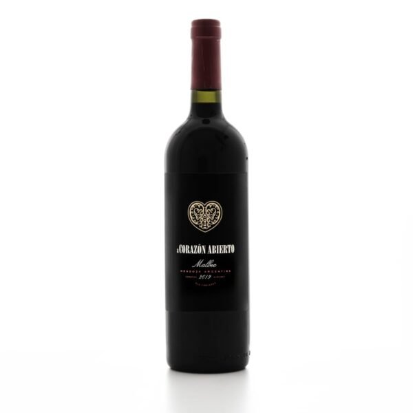 a CORAZON ABIERTO Malbec ETIQUETA NEGRA