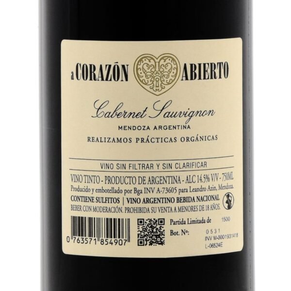a CORAZON ABIERTO Cabernet Sauvignon