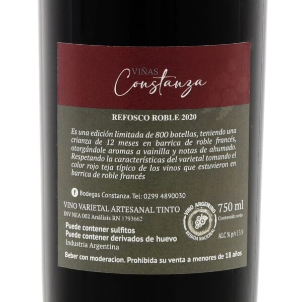 VIÑAS CONSTANZA REFOSCO ROBLE