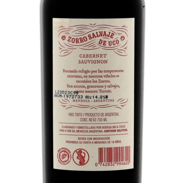 ZORRO SALVAJE DE UCO CABERNET SAUVIGNON